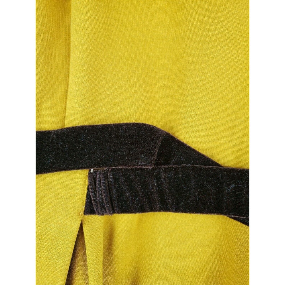 Girls From Savoy XS Mustard Yellow Velvet Belt Ponte Knit Dress Anthropologie - Picture 4 of 10